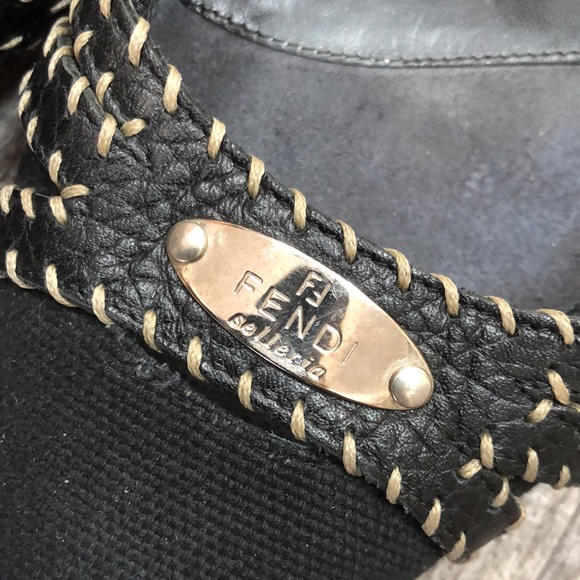 Vintage FENDI Selleria Series Logo Plate Mule Heels (rare) - Picture 11 of 11